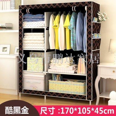 Simple wardrobe cloth artist with cloth wardrobe wardrobe assembly dormitory hanging clothes cabinet simple export trade