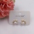 S925 silver needle pearl earring copper plated genuine gold set 4A zircon simple fashion high quality jewelry