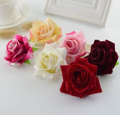 Factory direct shot artificial flower wall household wedding decoration fake flower wreath of diy do feel rose head wholesale