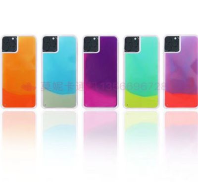 Luminous quicksand shell is suitable for huawei, samsung, xiaomi, apple and other models popular logo color painted letters are all covered with fall prevention
