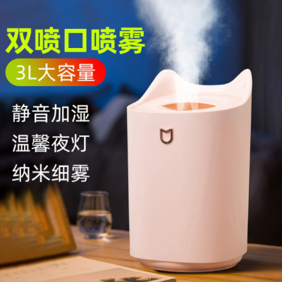 New humidifier double spray head super capacity home office bedroom air purification and water replenishment instrument