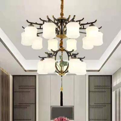 New Chinese Style 15-Head Living Room Dining Room Bedroom Chandelier All-Matching Series