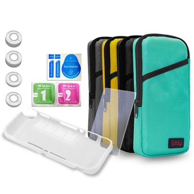 Switch Lite seven-in-one storage suit with multiple functions Holding the Protective case And applicable film Protective Cap in hand