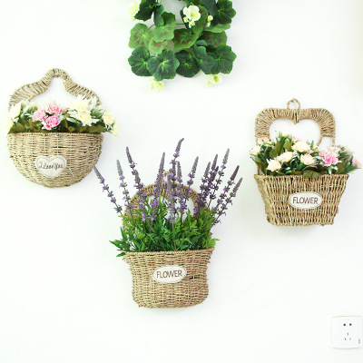 The New rural creative wicker checking wall tieyi decorative wall hanging basket home shop decoration