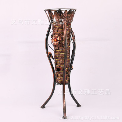 Manufacturer - tieyi vases - European vases - floor flower-wicker vases - thick iron tube - stable
