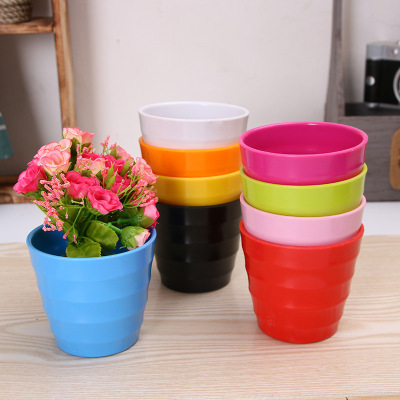 Multicolor high-gloss plastic cross grain porcelain imitated flowerpot resin flower arrangement simulation succulent flowerpot flower device