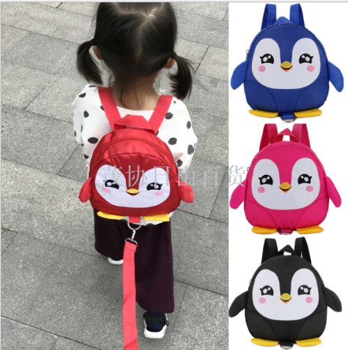 cartoon penguin kindergarten backpack cute anti-lost schoolbag 1-3 years old baby‘s backpack new children‘s schoolbag