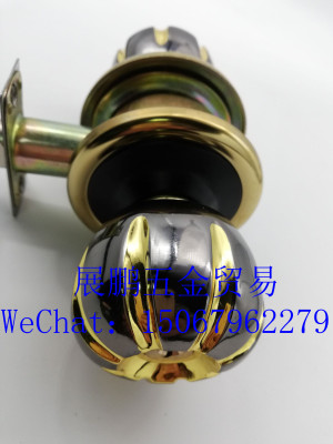 Zinc alloy pumpkin shape electroplated ball lock indoor bedroom door lock drum toilet ball lock universal wood door lock