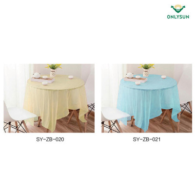 Factory Direct Sales Home Tablecloth Hotel PE round Tablecloth Hotel Restaurant Waterproof and Oil-Proof Table Skirt Customized Wholesale