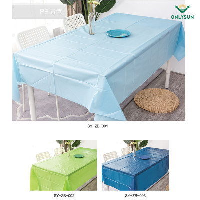Factory Customized PE Plain Tablecloth Picnic Party Square Solid Color Tablecloth Waterproof and Oil-Proof Picnic Mat Wholesale