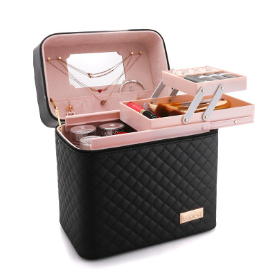 Cosmetic bag female 2019 new cosmetics jewelry storage dust-proof multi-functional large capacity storage portable household