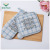 Foreign Trade Plaid Oven Baking Anti-Hot Gloves Two-Piece Microwave Oven Striped High Temperature Resistant Insulation Mat Set