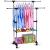 Stainless steel retractable single drying rack floor folding indoor and is suing the parallel bars cool hanging drying 