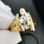 Rongyu Wish Cross-Border Explosion Plating Zircon Rhinestone Geometric Ring European and American Ladies Popular Engagement Hand Jewelry Wholesale