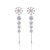 Rongyu Korean Style Long Snowflake Fringed Zircon Diamond Water Drop Earrings European And American Fashion Christmas Eardrop Jewelry