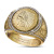 Rongyu American Commemorative Silver Coin Indian Ring European and American 24K Gold-Plated Two-Color Carved Eagle Men's Ring