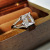 Rongyu Wish Popular Four-Claw Square Shining Zircon Ring European and American Women's Elegant Bridal Wedding Diamond Ring