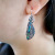 Rong Yuomei 925 Silver Plated Long Hanging Abstract Rainbow Green Leaf Earrings Creative Zigzag Inlaid Small Beads Earrings