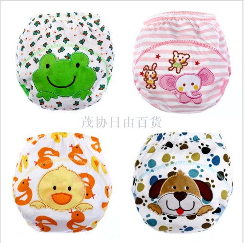 children cartoon patch baby bread pants pure cotton washable diaper cloth diaper baby training pants wholesale