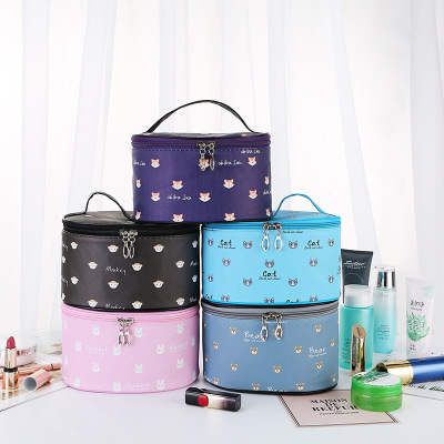 Multifunctional Cosmetic Case Portable Travel Cosmetic Bag Cartoon Small Animal Home Makeup Storage Bag Factory Wholesale