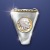 Rong Yu Wish Commemorative Buffalo Nickel American West Cowboys Viking Pirate Two-Tone Ring for Men