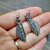 Rong Yuomei 925 Silver Plated Long Hanging Abstract Rainbow Green Leaf Earrings Creative Zigzag Inlaid Small Beads Earrings