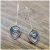Rongyu Cross-Border Hot Sale Plated S925 Antique Silver Flower Earrings Female European and American Fashion Inlaid Light Blue Diamond Simple Eardrops