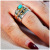 Rongyu Wish Popular 925 Vintage Thai Silver Turquoise Two-Tone Ring European and American Wedding Classic Gemstone Ring