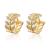 Rongyu EBay Hot Sale Leaf Shaped Rhinestone Earrings European and American Copper Inlaid Crystal Zircon Ear Clip Earring Ear Rings