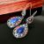 Rong Yuomei Retro Natural Lapis Lazuli Color Separation Earrings Bohemian Ethnic Style Turquoise Blue Jeweled Earrings