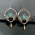 Rongyu Wish New Creative Bullet Inlaid Blue Ore Earrings European and American Retro Plated Thai Silver Color Separation Earrings