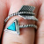 Rong Yu EBay New Style Plated S925 Silver Turquoise Feather Bow and Arrow Ring European and American Creative Retro Thai Silver Ring