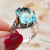 Rongyu Wish New Hot-Selling 925 Thai Silver Plated Two-Tone Flower Ring European American High-End Sea Blue Topaz Ring