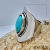 Rongyu wish hot sale an inset natural turquoise, exaggerated ring American fashion hot style hip-hop move ring