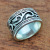 Rongyu Cross-Border Hot Punk Style European and American Classic Carved Men's Ring Plated 925 Vintage Silver Exaggerated Ring