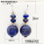 Rongyu Wish New Arrival Hot Sale European and American Vintage Thai Silver Eardrops Korean Fashion Natural Lapis Lazuli Ball Bead Earrings