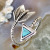 Rong Yu EBay New Style Plated S925 Silver Turquoise Feather Bow and Arrow Ring European and American Creative Retro Thai Silver Ring