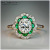 Rongyu EBay Fashion Emerald Micro-Inlaid Diamond Flower Ring European and American Women's Fashion 14K Gold-Plated Party Ring