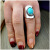 Rongyu wish hot sale an inset natural turquoise, exaggerated ring American fashion hot style hip-hop move ring