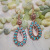Rong Yu Wish Latest Explosion Plated Bronze Turquoise Earrings European and American Popular Exaggerated Ear Pendant Ornament Manufacturers