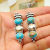 Rong Yuomei Plated S925 Vintage Thai Silver Turquoise Earrings Fashion Creative Champagne Crystal Long Earrings for Women