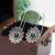 Rongyu Wish Hot Sale 925 Antique Silver Lotus Emerald Earrings Creative Retro Flower Ear Rings Wholesale