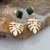 Rong Yuomei Creative Palm Leaf Stud Earrings Fashion Emerald Bohemian Holiday Temperament Earrings Jewelry