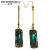 New Wish Amazon Earrings Long Inlaid Jewel Earrings Vintage Bronze Earrings Europe and America Cross Border Hot Sale
