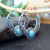 Rongyu Wish Hot Sale New European and American Luxury Inlaid Turquoise Eagle Feather Earrings Party Wedding Banquet Earrings