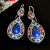 Rong Yuomei Retro Natural Lapis Lazuli Color Separation Earrings Bohemian Ethnic Style Turquoise Blue Jeweled Earrings
