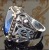 Rongyu Wish Hot Sale Vintage Thai Silver Sapphire Crystal Ring Classic Square Carved Men's Domineering Ring