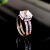 Rongyu Wish Hot Sale 14K Gold Plated Double Diamond Crown Ring European and American Square Diamond Princess Engagement Ring