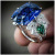 Rongyu EBay Hot Sale Inlaid Topaz Blue Goose Egg Stone Ring European and American Emerald Water Drop Pear-Shaped Ring