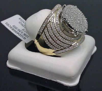 Rong Yu EBay Cross-Border Hot Selling Luxury Full Diamond Micro Pave Ring Wish Plated 18K Gold round Engagement Ring